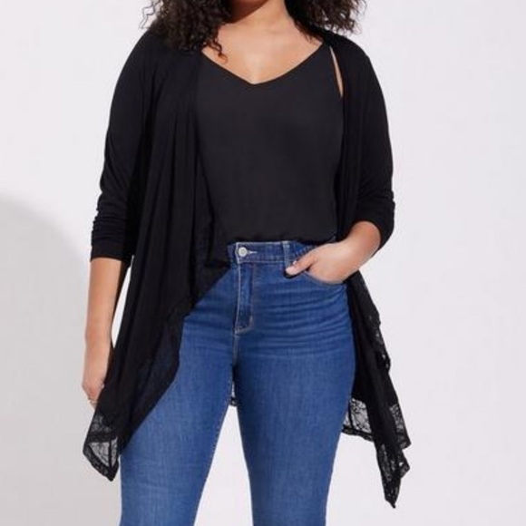 NWT Torrid Georgette V-Neck Cami Deep Black 0X - Picture 2 of 6